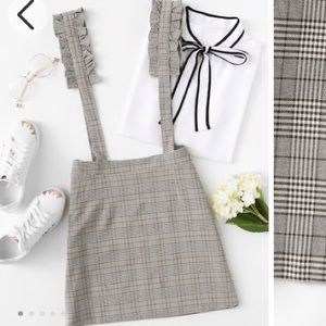 Romwe business skirt with suspenders